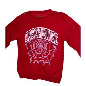 Observance NWOT Sweatshirt Size Medium Spider Web Red/White